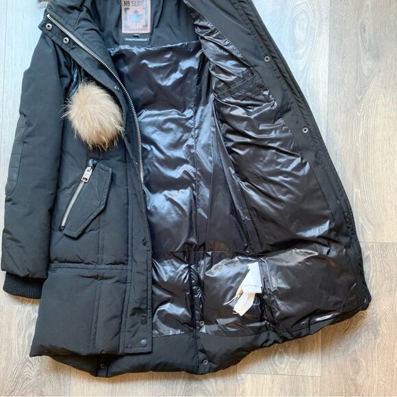 Nicole Benisti Nb Series Down Filled Fur Trim Parka Coat Jacket Black Size XS - Picture 5 of 16